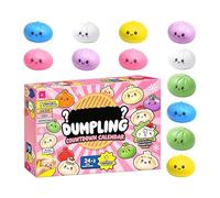 Jouets à Presser Sensoriels Fidget Dumpling - Calendrier de Décompte de Jouets à Presser | Objet Anti-Stress à Malaxer | pour Adultes Bureau Maison École Travail Voyages Anniversaire Cadeaux Fête