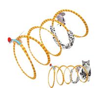 Jouets à ressort pour chat - Tube tunnel pour chat | Tube tunnel pliable multifonction pour chat avec jouets en mousse à plumes | Grande structure d'activité pour chat d'intérieur avec ressorts de