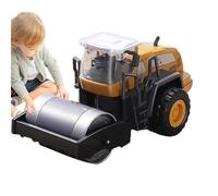 Jouets à rouleaux compacteurs en fonte sous pression - Camion jouet pour véhicules d'ingénierie avec raboteuse de route | Modèle créatif de véhicule de construction avec rouleau Compa