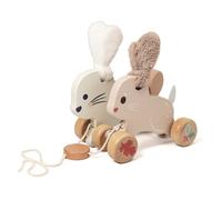 Jouets à tirer et à pousser - Nature & Découvertes : Lapins à tirer en bois - Beige