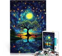 Jouets addictifs pour Le défi de l'intelligence cérébrale Arbre de la Nuit étoilée Puzzle 1000 pièces pour Adultes 50x75cm Œuvre d'art pour Les 14 Ans et Plus