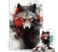 Jouets addictifs pour Le défi de l'intelligence cérébrale Art du Loup Puzzles pour Adultes de 1000 pièces 50x75cm Cadeau Amusant Convient aux 14 Ans et Plus