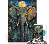 Jouets addictifs pour Le défi de l'intelligence cérébrale Éléphant majestueux Puzzles de 1000 pièces pour Adultes 50x75cm Œuvre d'art pour Les 14 Ans et Plus