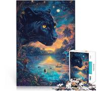 Jouets addictifs pour Le défi de l'intelligence cérébrale Peinture Couleur panthère Noire Puzzles de 2000 pièces pour Adultes 70x100cm Super Cadeau pour Les 14 Ans et Plus