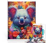 Jouets addictifs pour Le défi de l'intelligence cérébrale Portrait de Fleur de Koala Puzzles de 1000 pièces pour Adolescents 50x75cm Une œuvre d'art