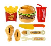 Jouets Alimentaires,8 Pièces Simulation Éducative | Kit De Fausse Nourriture Hamburger Et Frites - pour Garçons et Filles Tout-Petits Maison École Anniversaire Jeu de Rôle Éducation