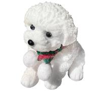 Jouets Anti-Stress, Balle Anti-Stress pour Chien, Balle pour Chiot de 5 Pouces avec écharpe Mignonne, Jouet sensoriel en Caoutchouc Doux et Adorable pour Enfants et Adultes, Blanc