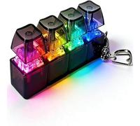 Jouets Anti-Stress pour Clavier, Porte-clés Clicker Lumineux Portable, Porte-Clés Fidget Toys avec Bouton de 4 Couleurs, Porte Cle Clavier, Claviers Jouet Antistress pour Soulager Le Stress