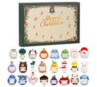 Jouets Au Crochet Fait Main Émotionnels Avec Carte Postale, 24 Jours 2D Acrylique Pendentif Mignon Calendrier De L'Avent | D'animaux Positifs Confectionnés L'Avent Pour Enfant Adultes