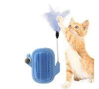 Jouets avec boules de chat attachés au mur, jouets à chat brosse pour chat - Brosse de toilettage avec boules de chat Teaser Stick | Jouets à mâcher Brosses pour coins d