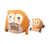 Jouets avec friction, poussée et Go Race Car - Dessin animé Animal Friction Play Vehicle Activités de fête sensorielle pour l'anniversaire de 1 à 2 ans