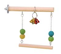 Jouets balançoires pour oiseaux | Perchoir en bois amusant avec clochette | Support d'entraînement pour conures, perruches