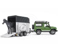 Jouets Bruder 02592 Pro Series Land Rover Defender Avec Remorque Et Cheval 1:16