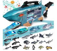 Jouets Camion Requin avec LED et Musique, Jouets Animaux Marins, Voitures Requin pour Enfants de 3 Ans et Plus
