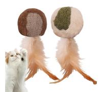 Jouets catnip, jouets chat catnip,Cat mâches jouet balles de plume - Interactive Pet fournit la santé bucco-dentaire, Ball de poupée de chouette nettoyage des dents pour toutes les races ennui