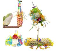 Jouets Charnières pour Oiseaux, 4 Pièces Jouet Oiseau en Papier - Ensemble de Jeu à Ranger Coloré Fournitures pour Perroquets Pour Perruches et Agapornes Systèmes de Suspension Entraînement Quotidien