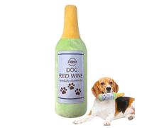 Jouets couineurs pour chiens, jouets à mâcher en peluche pour bouteille de bière - Jouet interactif pour chien qui fait ses dents - Fournitures d'enrichissement pour animaux de compagnie pour mâcheurs