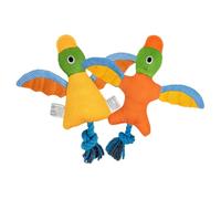 Jouets Couineurs Pour Petits Chiens | 2 Pièces Jouets d'Activité Oiseau à Mâcher | Accessoires de Dentition Interactifs avec Coton Rembourré et Nœud de Corde | Pour Chiens Aggressifs et Ennuyés