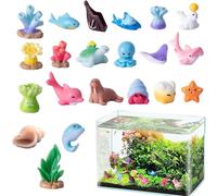 Jouets créatures marines - Vingt et un - Figurines d'animaux marins réalistes en résine colorée - Pour activités préscolaires et accessoires de jeu de pêche