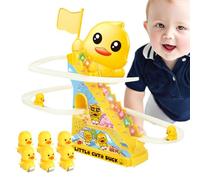 Jouets D’Escalade - Canards Miniatures De 27 Cm | Jouet D’Escalade Automatique pour avec Train Électrique, Favorise L’Imagination Et Le Jeu De Rôle, Construction ABS, Fonctionne sur Batterie