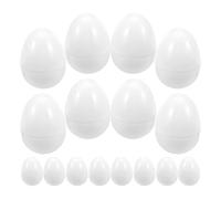Jouets D’Œuf de Pâques Vides 16 Pièces en Plastique Blanc | Fête Costumée, Jouet Œuf Vide, Panier de Pâques, Rangement Bonbons et Chocolats, Fermeture Facile