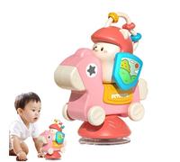 Jouets d'activité de chaise haute, jouets de chaise haute avec des tasses sous-traitants - Tite d'activité de dessin animé collant de la de haute - Baby de dentition interactive Chew Table Spinner Tee