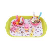 Jouets d'alimentation en plastique Montessori Ensemble de nourriture factice pour enfants, comprenant une cuillère et un plat Parfait pour le développement de la petite enfance et les jeux imaginatifs