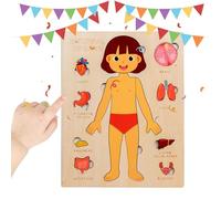 Jouets d'Anatomie pour, Parties du Corps Humain en Bois Éducatif, Jouets D Apprentissage pour Adaptés Au Voyage Au Jeu À L Enseignement À L