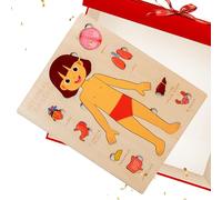 Jouets d'Anatomie pour, Parties du Corps Humain en Bois Éducatif, Jouets de Développement pour et Adolescents, pour l'Éducation, l'enseignement, Les Filles, Les Tout-Petits, Le Voyage et à