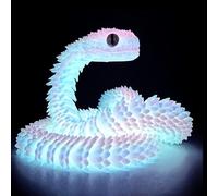 Jouets d'animaux imprimés en 3D, jeu de serpent imprimé en 3D, ornement de bureau, statue de serpent, jouet mobile de serpent, jouet à presser pour l'autisme/TDAH (45, arc-en-ciel)