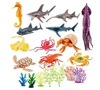 Jouets d'animaux océaniques - Figurines marines interactives en PVC, animaux marins | Kit de découverte éducatif, créatures du monde sous- pour réservoir, , piscine d'eau, aquarium