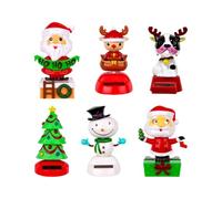 Jouets dansants solaires de Noël - Figurines décoratives de Père Noël, poupée danseur de voiture à tête secouante | Jolie décoration pour la maison, le bureau, une fête, un bureau, une étagère de