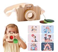 Jouets d'appareil photo en bois, accessoires photographiés pour tout-petits | Jouets d'appareil photo en bois | Jouets pour appareil photo faisant semblant Accessoires photographiés Bracelet inclus