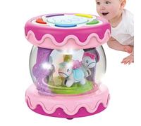 Jouets D'apprentissage Musicaux Lumineux, Batterie, Carrousel Rotatif, Batterie Sensorielle, Jouet De Développement Des Compétences Rampantes | Engagement Rythmique Interactif, Stimulation Du Mouvemen