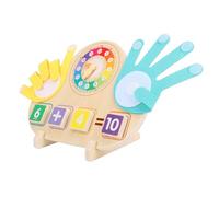 Jouets d'apprentissage Préscolaire, Blocs de Comptage de Doigts avec Horloge, Manipulateurs Mathématiques éducatifs pour Les Tout-Petits en Bois de Pin