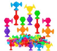 Jouets d'aspiration pour bébé, 40 pièces de jouets de bain texturés pour enfants de 3 à 5 ans, jouets d'aspiration sensoriels en silicone pour tout-petits, jouets d'aspiration pour baignoire et