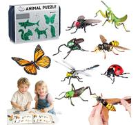 Jouets d'assemblage de Fentes d'insectes et d'animaux pour Enfants, Ensemble de modèles de Puzzle d'insectes 3D DIY, avec 8 modèles réalistes, Blocs de Construction d'animaux éducatifs (Advanced)