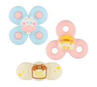 Jouets de Bain Bébé Ventouse - Ensemble de 3 Ventouses Rotatives Jouets, Spinner Bébé Imperméables, avec Formes Mignonnes de Toasts, Glace et Beignets - Idéal pour Enfants, Filles et Garçons
