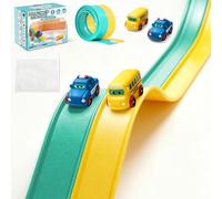 Jouets de Bain, Circuit de Course Flexible 1.5M Jouet Bain avec 2 Mini Voitures, Ventouses et Sac de Rangement en Filet, Cadeau éducatif pour Filles et Garçons dès 3 Ans