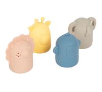 small foot Set de jouets de bain en silicone sans BPA, pour bébés à partir de 1 an, 12753, Rose (Pink), Jaune (Yellow)