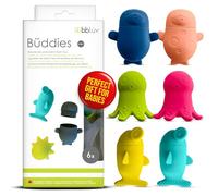 Jouets de Bain en Silicone Interchangeables Büddies | Non-Toxique, Lavable, Flottant | Idéal pour Mâcher & Jouer | Conforme FDA, sans BPA/Phtalates
