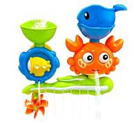 Jouets de Bain pour Bébé, Jeux de Bain pour Bébé avec Cascade, Jouet de Douche Rotatif avec Ventouses, Jeux d'eau Rotatifs Watermill, Joujoux de Douche pour Garçons Filles 2 3 4An