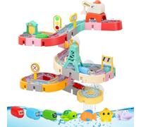 Jouets de Bain pour Enfants, 52 Pièces Jouet de Bain à Circuit avec Squeeze Jouet et Rangement Jouet Bain, Jeux Bain Jouets de Baignoire Jeux Educatif pour Garçons et Filles 3 4 5 6 7 Ans
