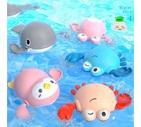 Jouets de bain pour enfants, jeux d'eau de natation, jouets de bain pour bébés (les yeux de crabe sont aléatoires) Canard de dessin animé mignon, jeux éducatifs, jouets de piscine pour enfants, jouets