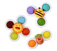 Jouets De Bain Pour Enfants, Nouveau Dessin Animé, Spinner De Fleurs, Jouets De Bain Sensoriels, Spinner À Main, Insecte Coloré, Jouet Gyroscopique, Hochet Au Bout Des Doigts, 3 Pièces