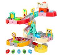 Jouets de Bain pour Tout-Petits, 51 pièces Circuit Glissant sur Le Thème du Trafic avec Ventouses, Jouets de Bain DIY Cadeau pour Enfants 3-6 Ans, Jeu de Douche Éducatif pour Garçons et Filles