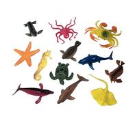 Jouets de bain réalistes avec figurines marines, jouets d'animaux réalistes | 12 pièces figurines réalistes, jouets d'animaux marins, jouets d'apprentissage sous-marin assortis, jouets de bain pour