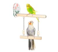 Jouets de Balançoire pour Oiseaux,Perchoirs en Bois a Ventouse pour Perruches,Calopsittes,Conures,Perruches Ondulées,Inséparables et Autres Oiseaux
