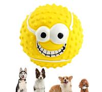 Jouets de balle de chien - balles de mâché de latex grinçantes avec design de visage amusant pour le jeu gonflable et l'entraînement interactif | Toys de chiot durables pour les petits et moyens chien