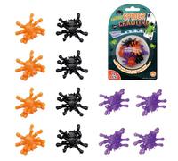 Jouets de blague effrayante - figures de blague en caoutchouc souple, ensemble d'araignée faux effrayant | 12 pièces jouets d'escalade sur mur collant avec des blagues de texture squishy, f